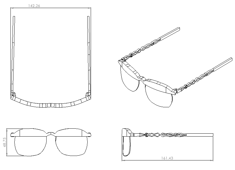 Boring Glasses Engineering Drawing